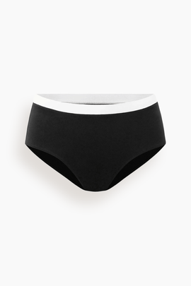 Devon High Rise Bikini Bottom Black/White