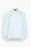 Simone Rocha Cropped Masculine Shirt in Baby Blue/Pearl