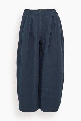 Carys Micro Houndstooth Wide Leg Trousers in Steel Blue