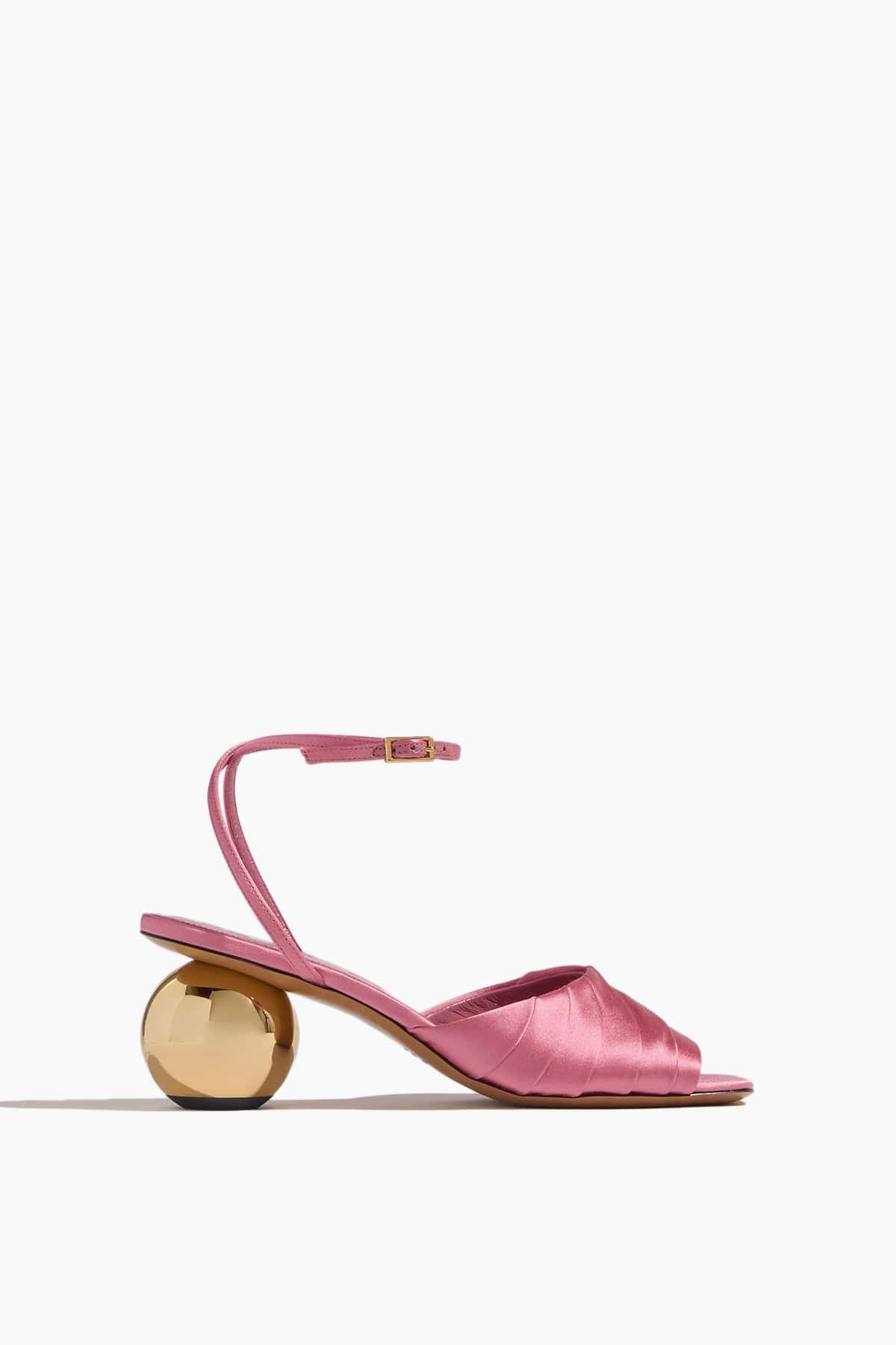 Marni Folded Satin Sandal in Pink