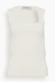 Rohe Tops Bustier-Shaped Knitted Tank Top in Off White