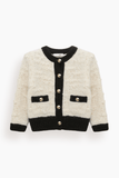 Dorothee Schumacher Delightful Sparkle Cardigan in Creme Black Framed