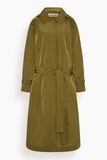 Another Tomorrow Recycled Nylon Trench in Olive