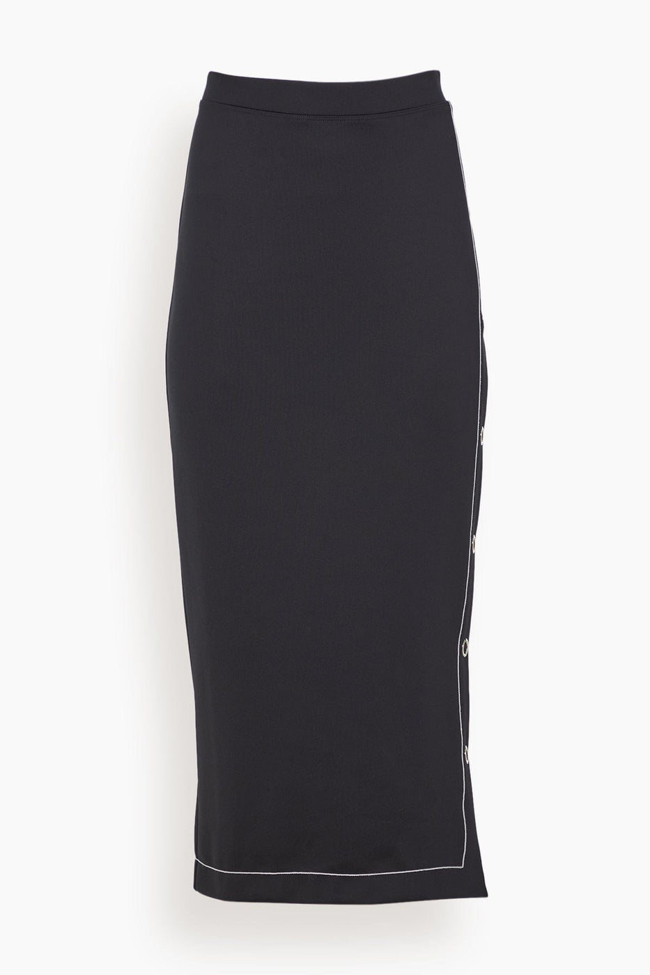 Rosetta Getty Skirts Midi Snap Skirt in Black