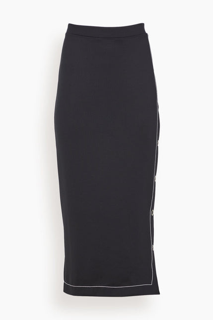 Rosetta Getty Skirts Midi Snap Skirt in Black