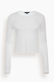 THE PARK Dina Long Sleeve Tee in Blanc