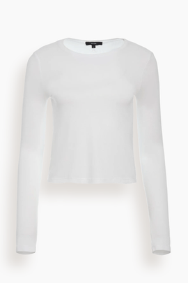 Dina Long Sleeve Tee in Blanc
