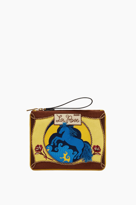 Ace Horse Embellished Clutch in Multi