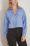 Apiece Apart Tops Cropped Kava Top in Blue and Cream Stripe Apiece Apart Cropped Kava Top in Blue and Cream Stripe