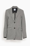 Rosetta Getty Jackets Gingham Tailored Blazer in Black/Ivory