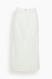 Loulou Studio Skirts Rona Denim Long Skirt in Ivory