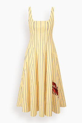 Wells Dress in Monday Stripe Lobster