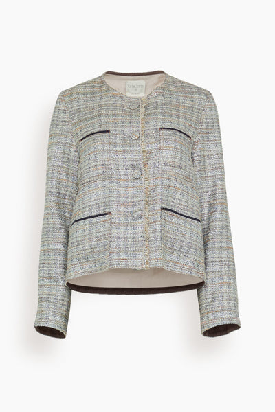 Light Natte Lurex Deconstructed Jacket in Notte