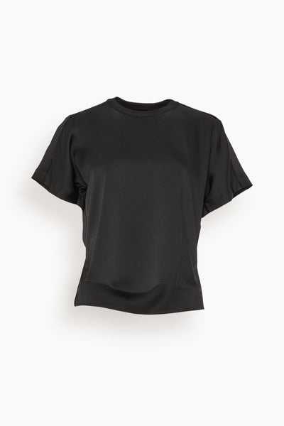 Addy Short Sleeve Combo T-Shirt in Black