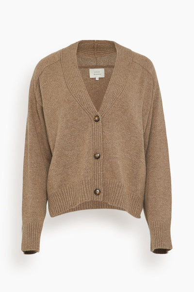 Kaia V Neck Cardigan in Taupe Melange