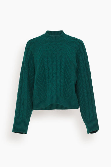 Sablyn Sweaters Walker Cable Knit Sweater in Deep Forest