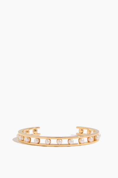 Tiger Pearl Cuff in Yellow Gold