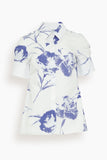Short Sleeve Shirt in Carnation Cyanotype White