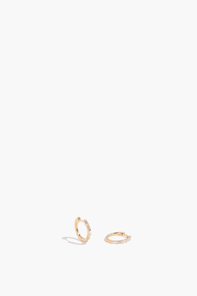 Baguette Huggies in 14k Yellow Gold