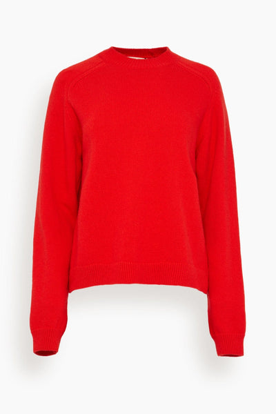 View Round-Neck Knit Sweater in Scarlet