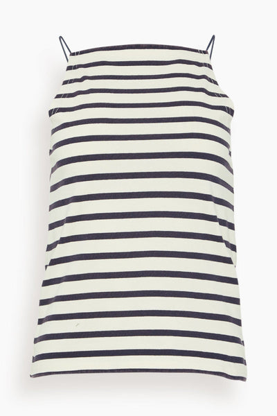 Halter Stripe Tee in Navy/Ecru Wide Stripe (TS)