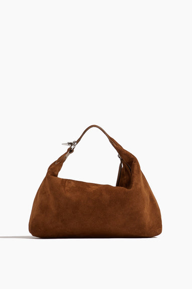 Little Liffner Top Handle Bags Pillow Pouch in Chestnut Suede
