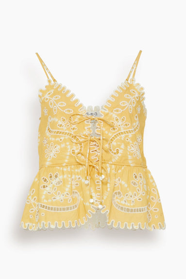 Sea Tops Liat Embroidery Cami Top in Yellow