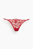 Kiki De Montparnasse Petite Chou Embroidery Thong in Red