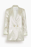 Forte Forte Chic Linen Double Breasted Jacket in Lucente