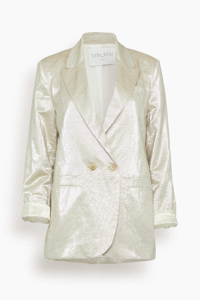 Chic Linen Double Breasted Jacket in Lucente