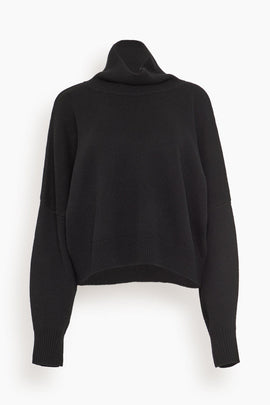 Luke Stand Collar Sweater in Black