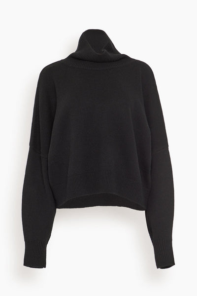 Luke Stand Collar Sweater in Black