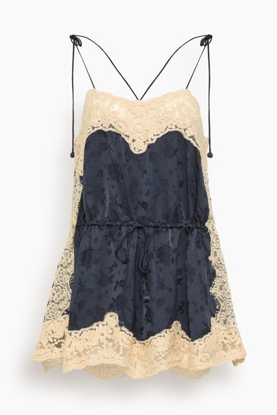 Shay Lace Tie Camisole in Navy