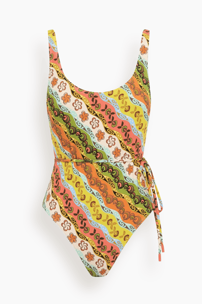 Janine Scoop Neck One Piece in Multi