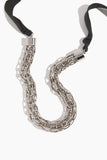 Plan C Grid Chain Necklace with Rib in Nikel Lucido