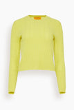 Guest In Residence Sweaters Cable Shrunken Crew in Lemon Cable Shrunken Crew in Lemon