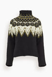 Proenza Schouler White Label Lizzy Sweater in Textured Fairisle Black Multi