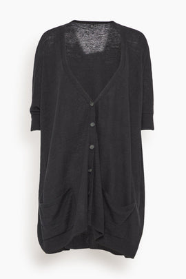 Boxy Cardigan Dress in Black