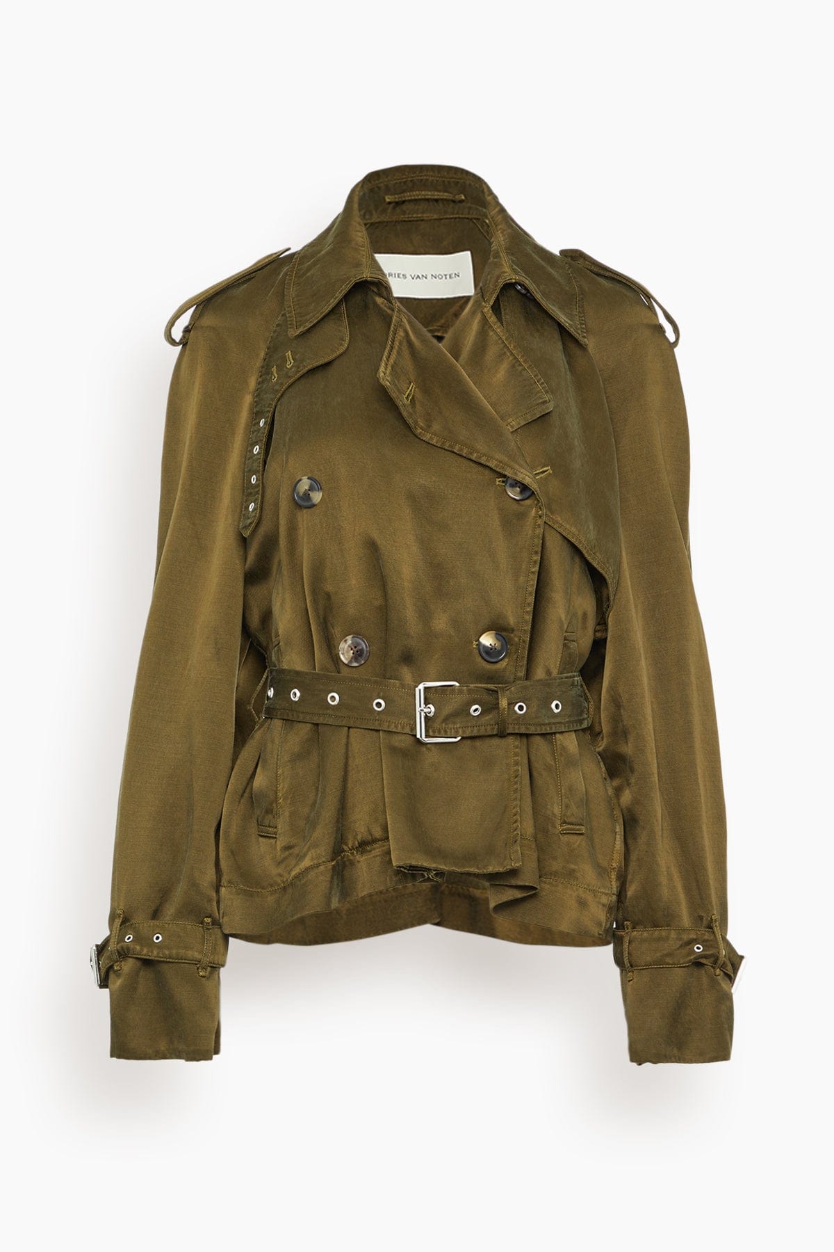 Dries Van Noten Risto Short Coat in Khaki – Hampden Clothing