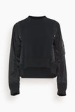 Sacai Sweatshirts Sponge Sweat x Nylon Twill Pullover in Black Sacai Sponge Sweat x Nylon Twill Pullover in Black