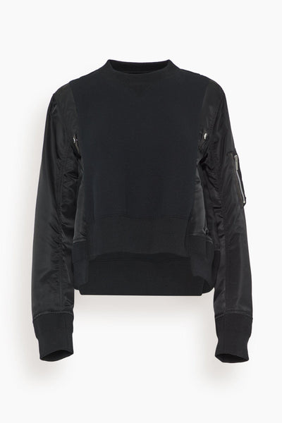 Sponge Sweat x Nylon Twill Pullover in Black