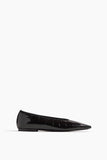 Toteme Minimalist Croco-Embossed Ballerina Flat in Black
