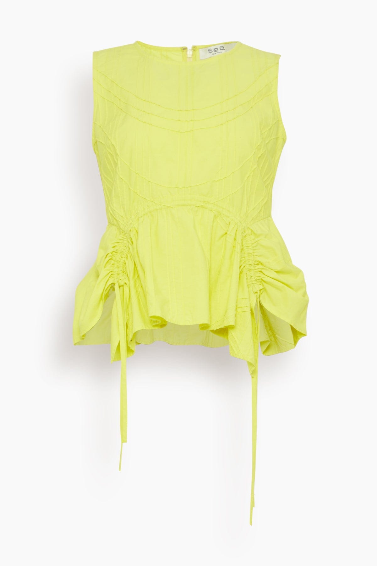 Sea Camden Cotton Poplin Tank Top in Yellow