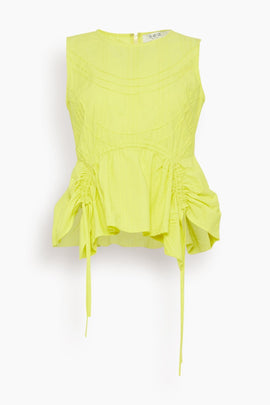Camden Cotton Poplin Tank Top in Yellow
