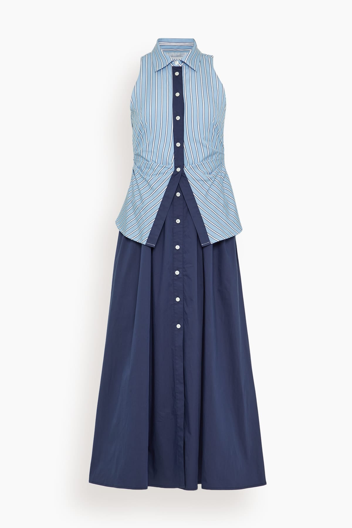 Tanya Taylor Hannah Dress in Cloudy Blue/Optic White