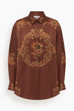 Alemais Seraphina Silk Shirt in Burgundy