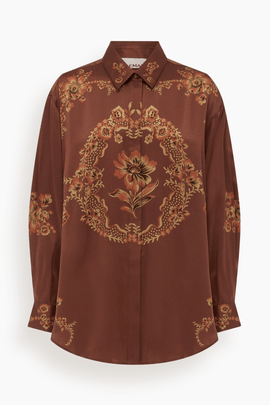Seraphina Silk Shirt in Burgundy
