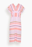 Lemlem Gasira V-Neck Dress in Kiremiti Pink