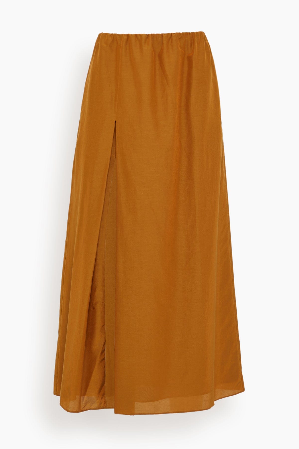スカート LOULOU DE SAISON FW25 Skirts (CARMEN OCHER) Loulou de Saison Carmen Long Gathered Skirt in Ocher