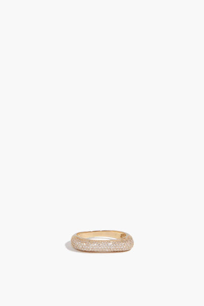 Pave Bar Ring in 14k Yellow Gold